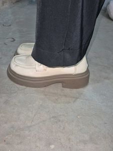 Cream Leather Loafers