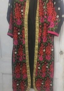 Floral Embroidered Kurta Shrug