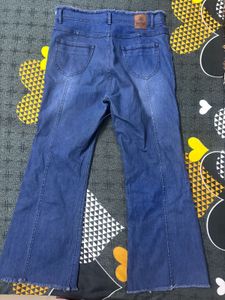 blue denim bootcut jeans