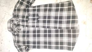 checked black and white shirt