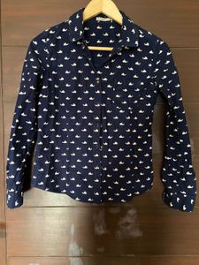 Women’s Dolphin Print Navy Blue (S)Shirt
