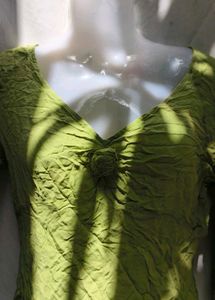 521210. Green Crinkle Top