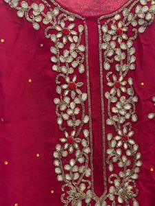 Maroon Embroidered Palazzo