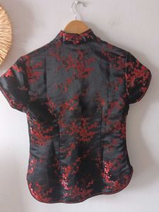 Chinese Mandarin Collar Silk Satin Top
