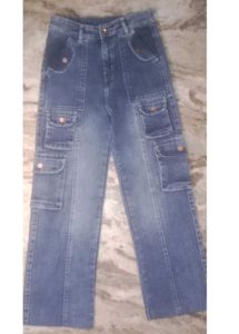 Blue Denim Jiens With 8 Pockets