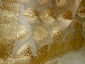 Elegant Gold Banarasi Silk Dupatta