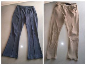 Grey & Beige Combo Pants Set