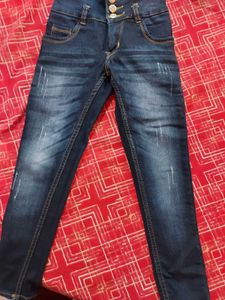 Stretchable High Waist Denim For Girls