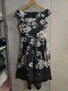 Off Shoulder Cute Flower Print Dress