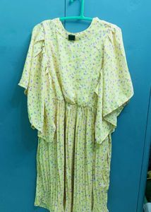 Floral Print Yellow Dress