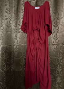 Maroon solid woven maxi top