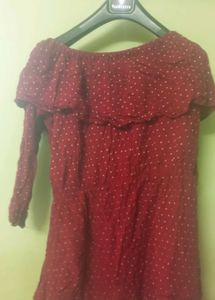 Polka Red Layered Top