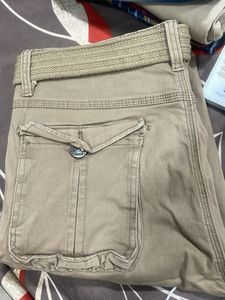 Khaki Cargo Pants with Belt