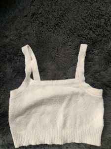 White Cropped Tank Top