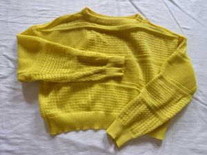 Yellow Knit Crop Sweater