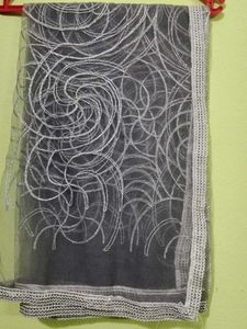 Grey Elegant Net Dupatta