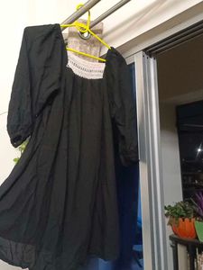 Black Dress with Lace Detail
