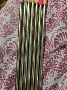 Stainless Steel Straws With Tip &amp; Cleaning Brush