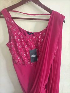 Indya Pink Pre-Draped Saree Dress