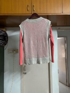 🆕 Ash Knit Sleeveless sweater Top Set