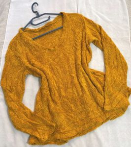 🎁Buy1 Get1 Free Mustard V-Neck Knit Top F