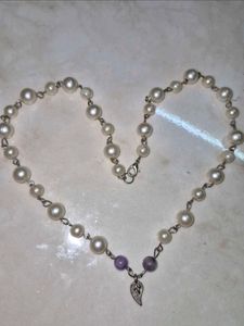 handmade Pearl &amp; authentic Amethyst Necklace