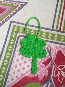 Clover Crochet Keychain