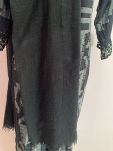 Elegant Black Printed 3 Pcs Set