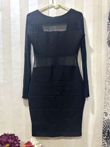 Chic Black Mesh Bodycon Dress