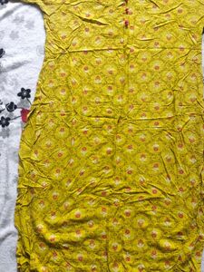 Yellow Printed Kurta