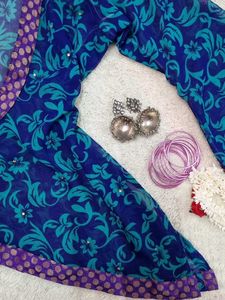 Y2k Floral Print Asymmetrical Sheer Kurti Top