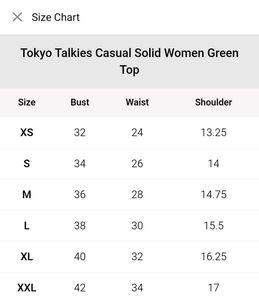 Tokyo Talkies Chic Green Puff Sleeve Top