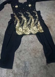 Black Sequence Kurti With Pant