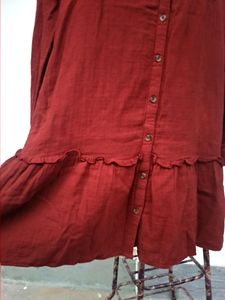 Rust Button Up Mini Dress