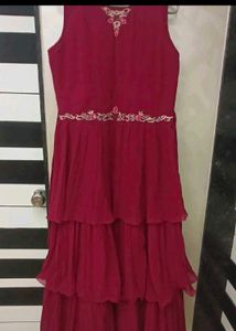 Frill gown with Tikki work koti