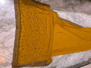 Vintage Mustard Heavy Work Saree