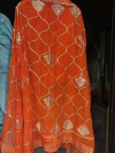 Orange Embroidered Kurta Set