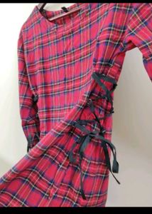 Red Plaid Mini Dress