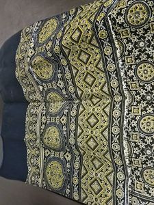 Blue Ajrakh Printed Modal Silk Dupatta/stole