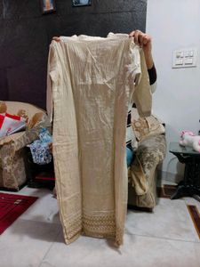 Beige Embroidered Kurti