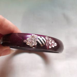 Wooden Bangles Set Women Purple Bracelet Jewellery