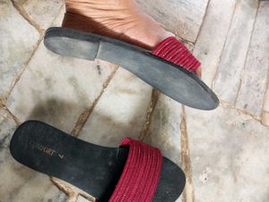 Red And Green Sandal.
