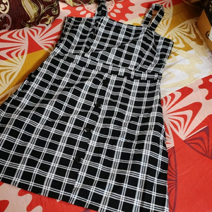 Black and white checks one piece