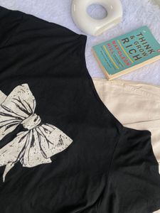 Savana Bow One Sided Off Shoulder Tee🎀