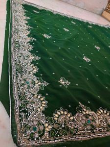 Stone Work Green Nice Saree ✨