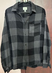 Classic Black & Gray Checkered Flannel Shirt – H&M