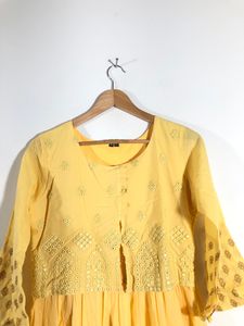 Yellow Printed Long Kurta(Women’s)