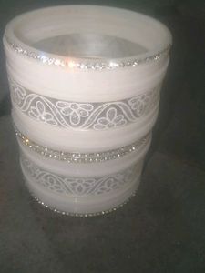 Elegant White Bangle Set
