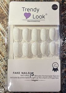 White Press On Nails