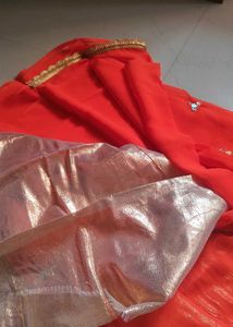 Beautiful Mirror Work Saree